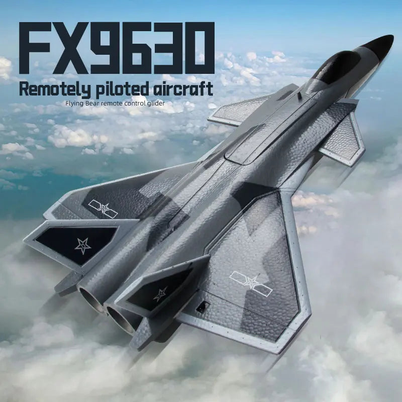 FX9630 RC Plane J20 Fighter Remote Control Airplane Anti-Collision Soft Rubber Head Glider with Culvert Design Aircraft RC Toys