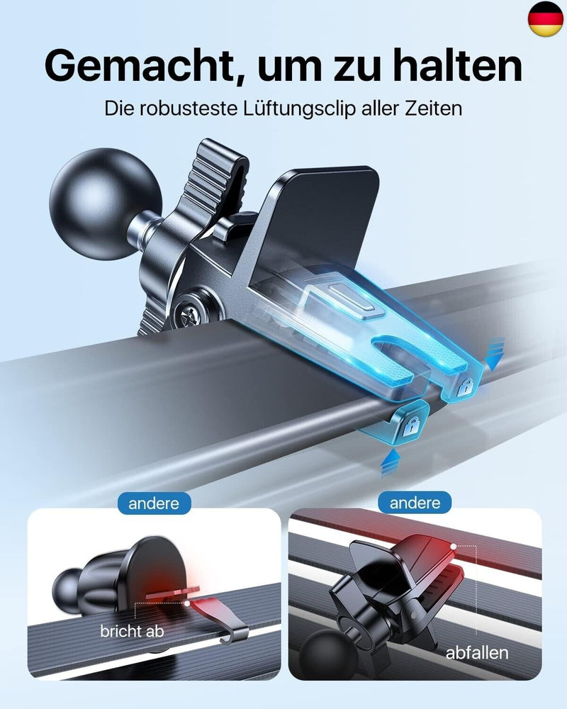 Andobil Handyhalterung Auto Lüftung [ 2025 Upgrade Lüftungsclip ] Kfz Handy H