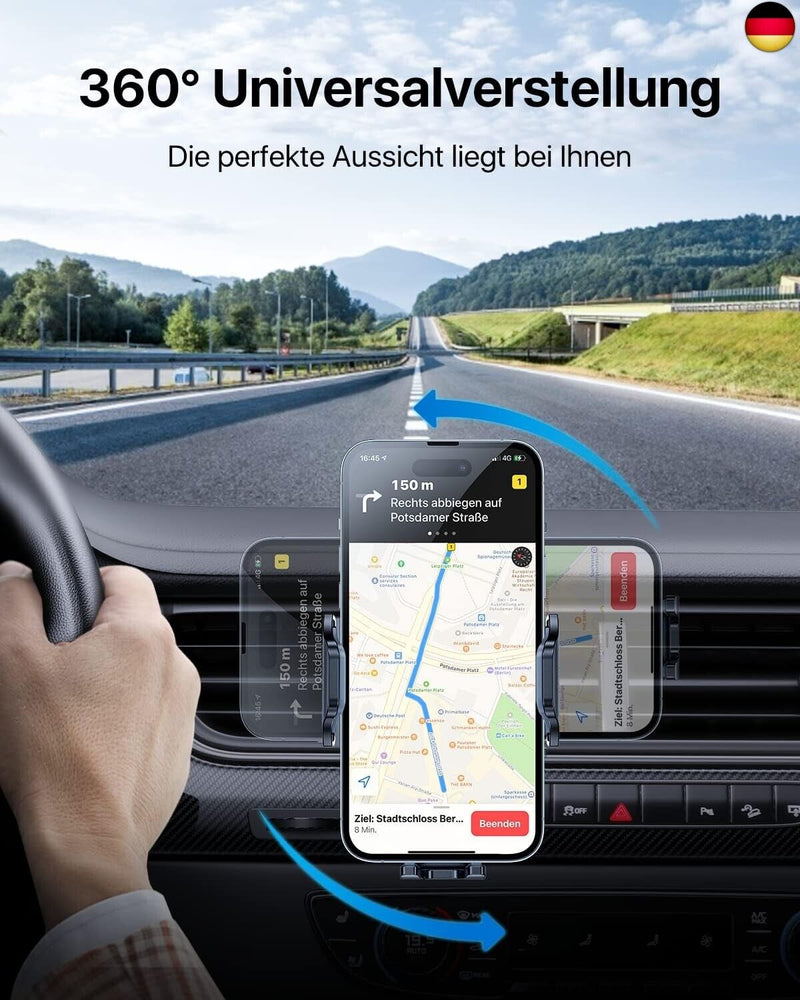 Andobil Handyhalterung Auto Lüftung [ 2025 Upgrade Lüftungsclip ] Kfz Handy H
