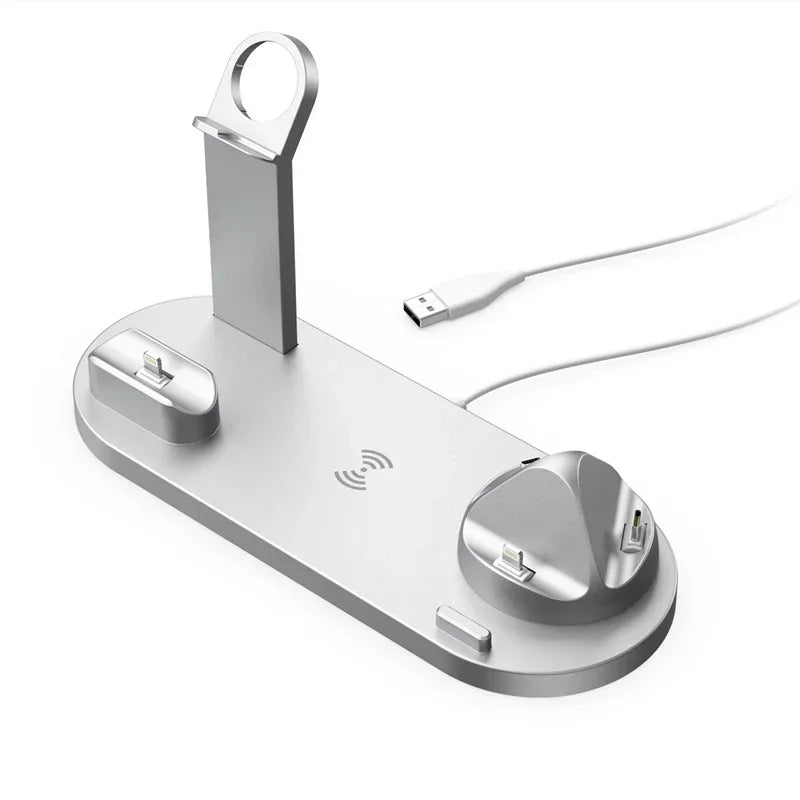 30W 7 in 1 Wireless Charger Stand Pad for Iphone 15 14 13 12 11 X Apple Watch Airpods Desk Phone Chargers Charging Dock Station