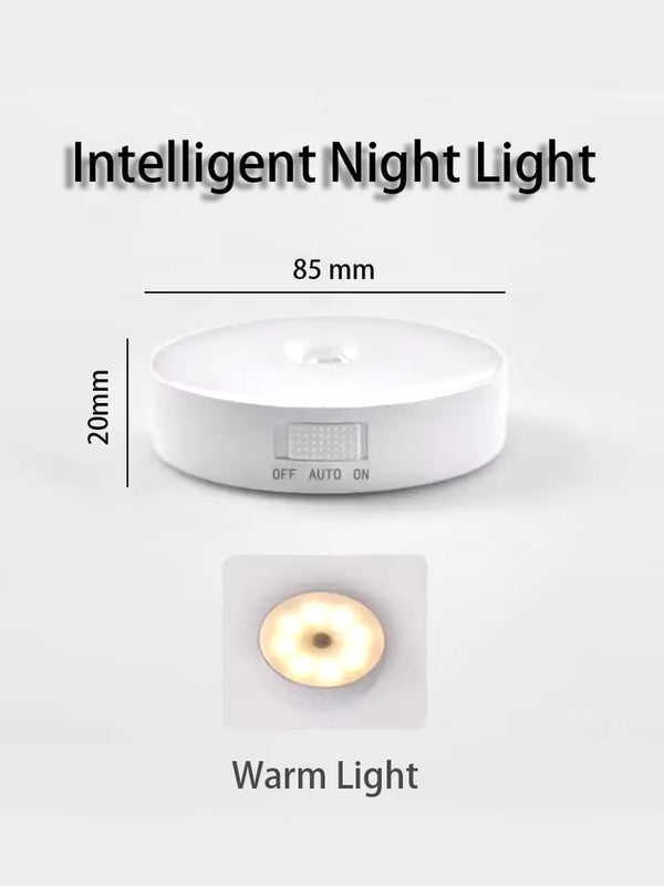 LED Smart Human Body Sensor Night Lamp Emergency Automatic Lighting USB Charging Wireless Magentic Suction Use Night Light
