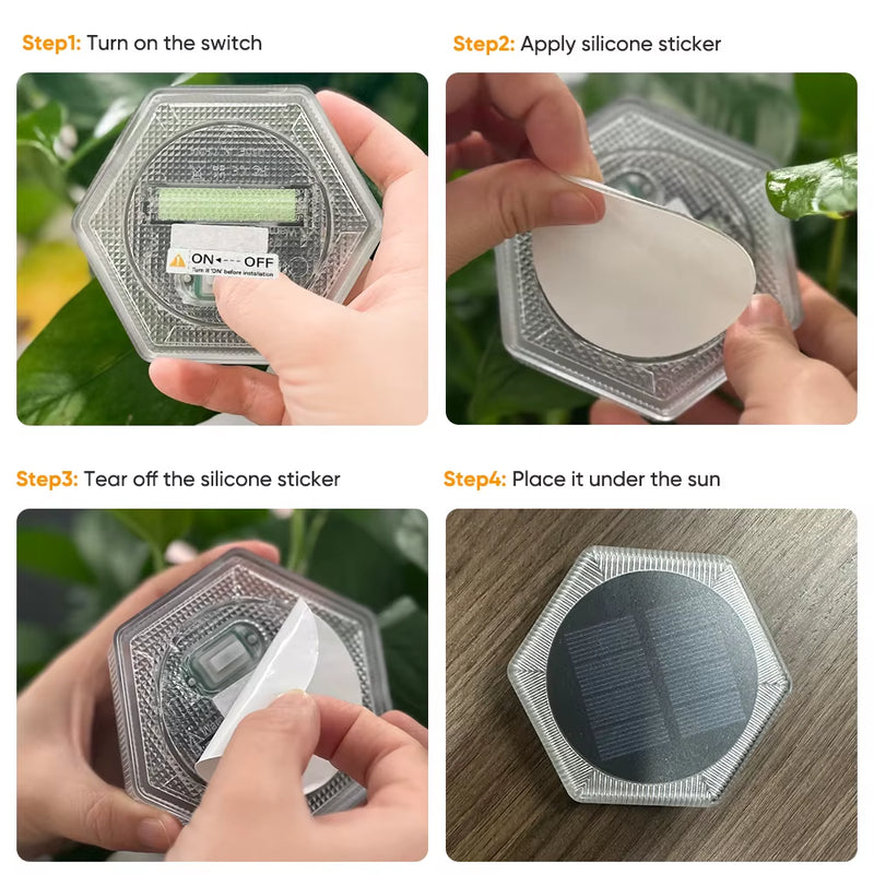 4 Pcs Solar Deck Lights LED Outdoor Lighting Garden Step Waterproof for Stairs Patio Pathway Yard Fence Wall Lamp