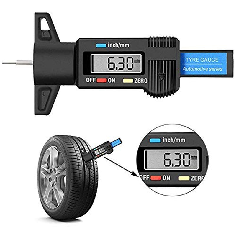 Digitales Reifenprofilmessgerät Mit LCD (0-25.4Mm) - Präzises Profiltiefenmessgerät Für Auto & Motorrad